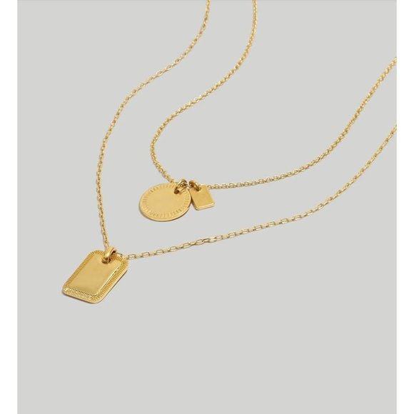 Madewell Jewelry - Madewell Etched Coin Gold Necklace Set AD534